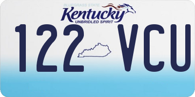 KY license plate 122VCU