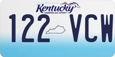 KY license plate 122VCW