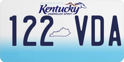 KY license plate 122VDA