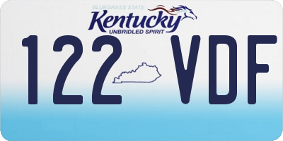 KY license plate 122VDF
