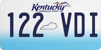 KY license plate 122VDI