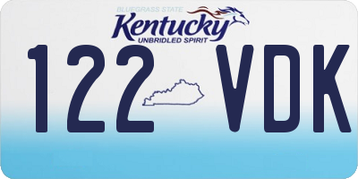 KY license plate 122VDK