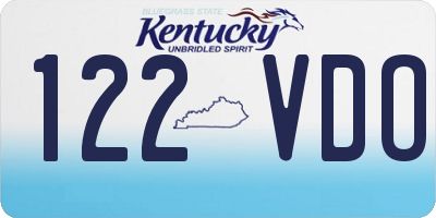 KY license plate 122VDO
