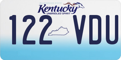 KY license plate 122VDU