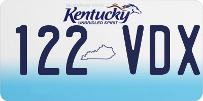 KY license plate 122VDX