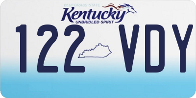 KY license plate 122VDY