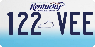 KY license plate 122VEE