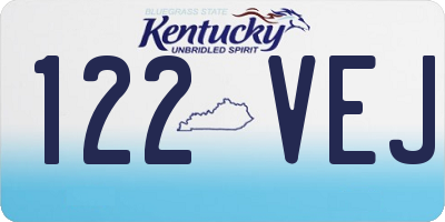 KY license plate 122VEJ