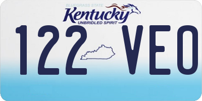KY license plate 122VEO