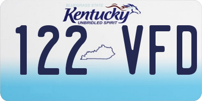 KY license plate 122VFD