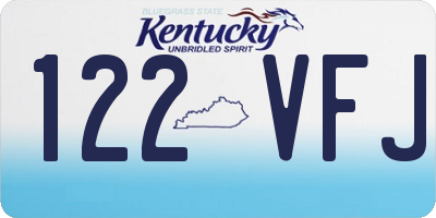 KY license plate 122VFJ