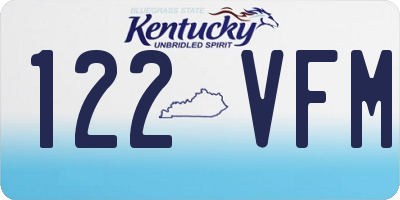 KY license plate 122VFM