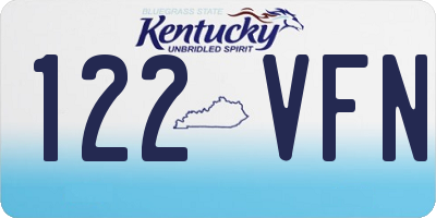 KY license plate 122VFN