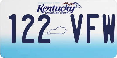 KY license plate 122VFW