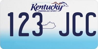 KY license plate 123JCC