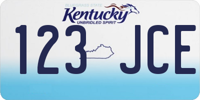 KY license plate 123JCE