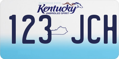 KY license plate 123JCH