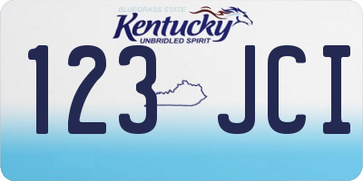 KY license plate 123JCI