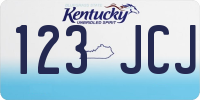 KY license plate 123JCJ