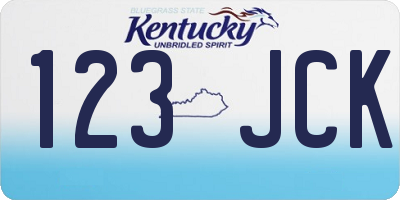 KY license plate 123JCK