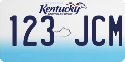 KY license plate 123JCM