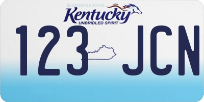 KY license plate 123JCN