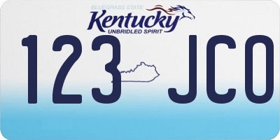 KY license plate 123JCO