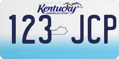 KY license plate 123JCP