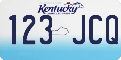 KY license plate 123JCQ