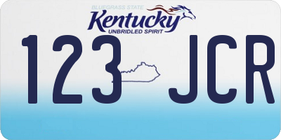 KY license plate 123JCR