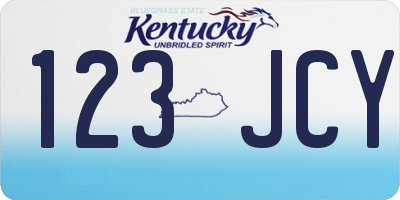 KY license plate 123JCY