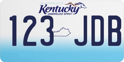 KY license plate 123JDB