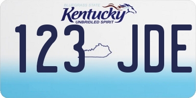KY license plate 123JDE