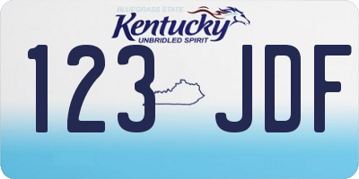 KY license plate 123JDF
