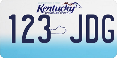 KY license plate 123JDG