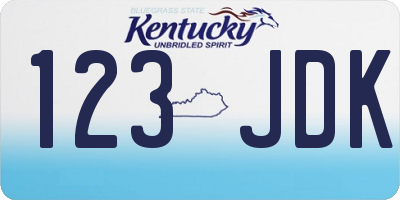 KY license plate 123JDK