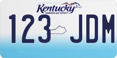 KY license plate 123JDM