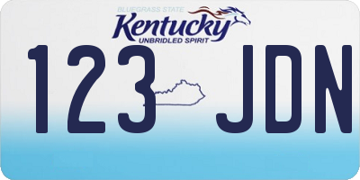 KY license plate 123JDN