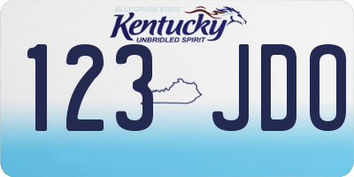 KY license plate 123JDO