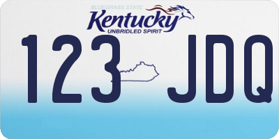 KY license plate 123JDQ