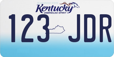 KY license plate 123JDR