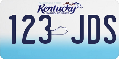 KY license plate 123JDS
