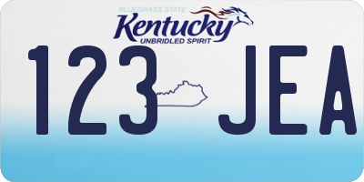 KY license plate 123JEA