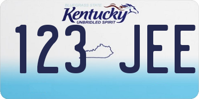 KY license plate 123JEE