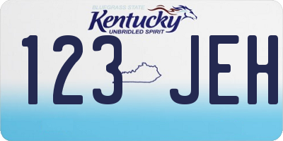 KY license plate 123JEH