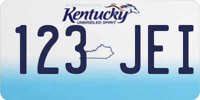 KY license plate 123JEI