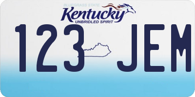KY license plate 123JEM