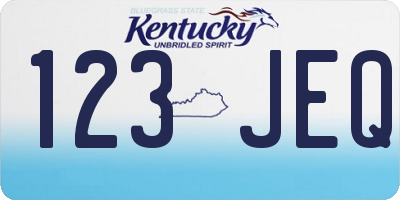 KY license plate 123JEQ