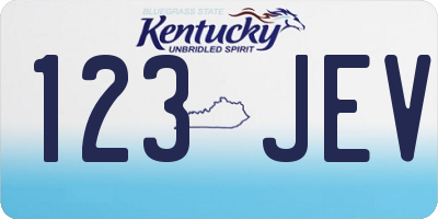 KY license plate 123JEV