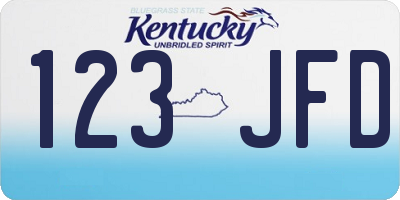 KY license plate 123JFD